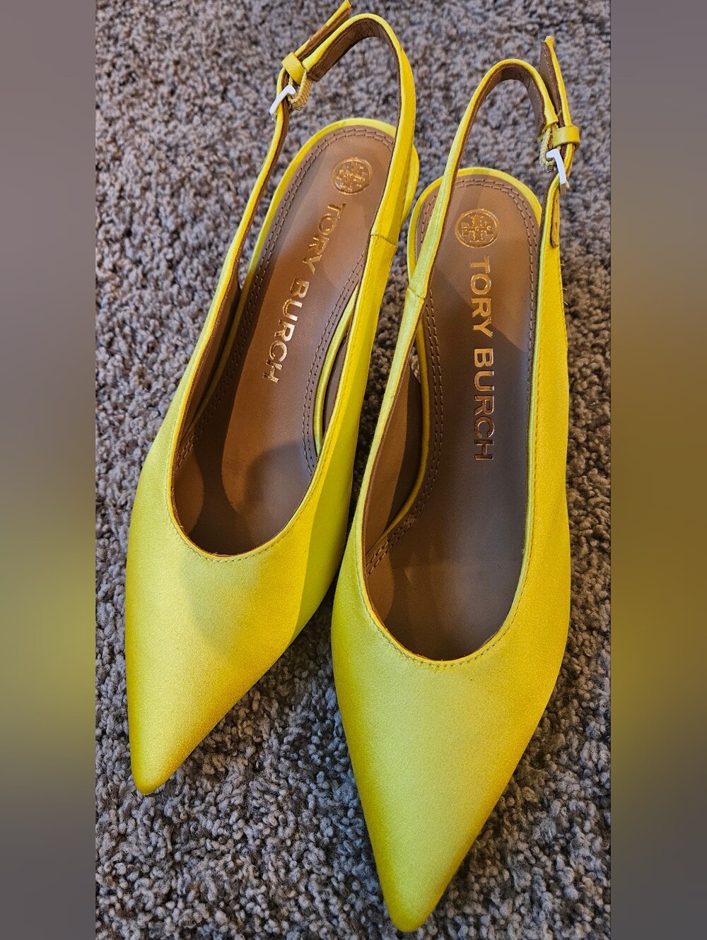 Tory Burch | Yellow Pointed Slingback Pumps | Size 7.5